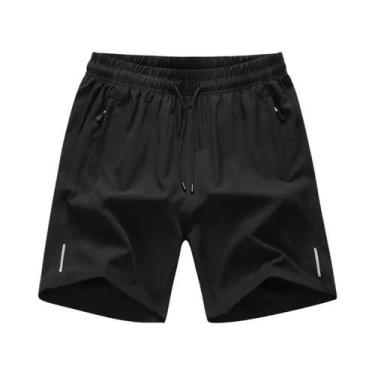 Imagem de Shorts Masculinos Pretos De Secagem Rápida E Respiráveis Para Academia