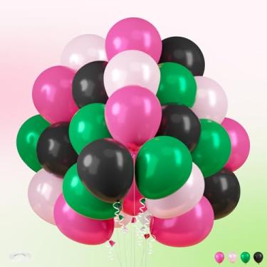 Imagem de Conjunto de balões de látex preto e rosa verde - pacote com 35, balões de festa de bruxa de 30 cm para cosplay, festa mágica, decoração de chá de bebê, suprimentos de festa de aniversário com tema de