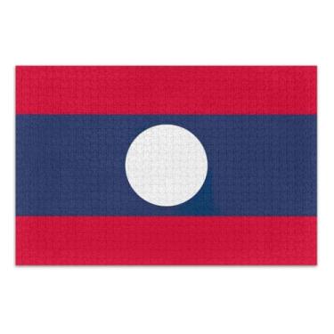 Imagem de Laos Flag Puzzle for Adults, Puzzles for Adults 500 Pieces, Interlock Perfectly, Home Decor Gift Party for Men Women