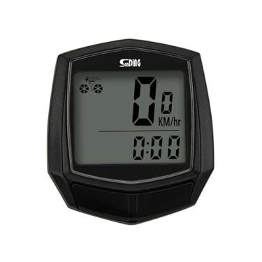 Imagem de Computador de bicicleta com fio à prova chuva Tela LCD rastreamento distância ABS Fácil montagem Auto ON OFF