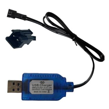 Imagem de Cabo carregador USB de 7,4 V com plugue SM-2PIN compatível com carro RC, avião, tanque, barco RC e outros brinquedos de controle remoto para carregador USB universal de 7,4 V 2S com proteção de
