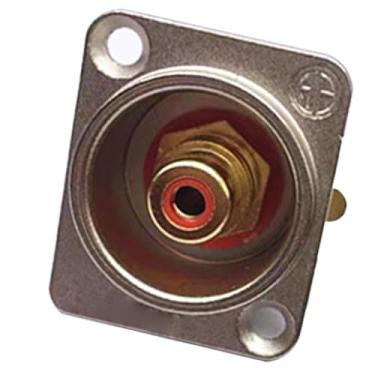 Imagem de Ymiko Fêmea para Adaptador de Montagem Em Painel de Terminal de Solda para Equipamento de áudio e Vídeo, Conector AV para TV, Console de Jogos e Sistemas de Som (Núcleo Vermelho)