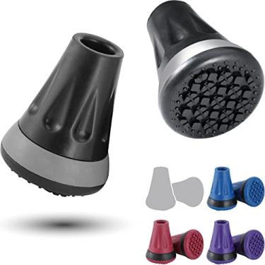 Imagem de Rehand Pontas de cana, ponta de 3/4 polegadas para todos os terrenos para bengala e muleta, almofada de substituição de borracha de 3/10.2 cm, pontas de bengala de 0,75 polegadas para serviço pesado,