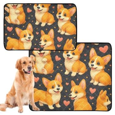 Imagem de Almofadas de xixi laváveis para cães, reutilizáveis, para animais de estimação, gatos, fofos, poses divertidas, para treinamento de filhotes, à prova de vazamento, à prova d'água, tapete de cercadinho