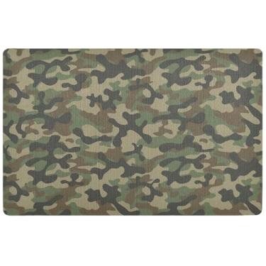 Imagem de TSENQUE Tapete personalizado de camuflagem militar militar bonito à prova d'água tapete de entrada absorvente tapete lamacento grande lavável tapete de porta frontal entrada interna 81 x 50 cm