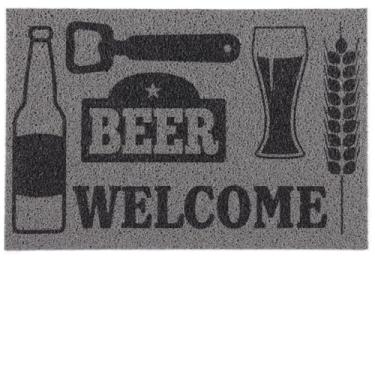 Imagem de Tapete Entrada Porta Casa Apartamento Capacho 40x60 40x75 Home Bem Vindo Diversos Bege Preto Cinza(Beer 40x60)