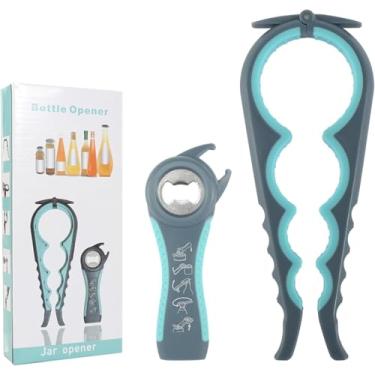 Imagem de Abridor de frascos para idosos, abridor de frascos para mãos fracas, abridor de garrafa 5 em 1, abridor de latas 4 em 1, abridores de garrafas para idosos, mulheres