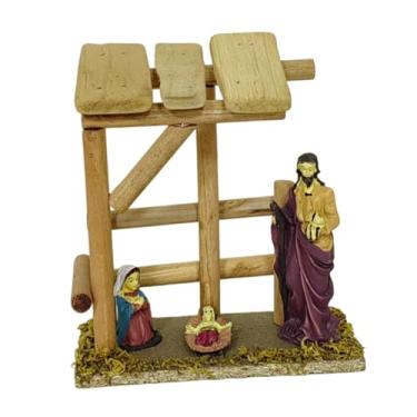 Imagem de Baoblaze Presépio de Natal - Estatueta Decorativa Artesanal para Mesa, Enfeite para Lareira, Escritório ou Qualquer Outra Ocasião.