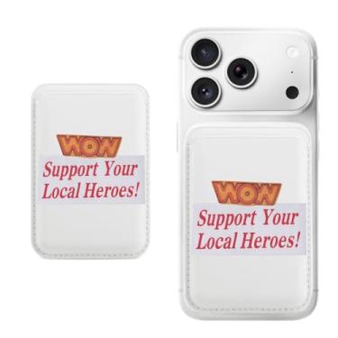 Imagem de Porta-cartão magnético para iPhone, capa fina de couro PU, capa para cartão, capa traseira para cartão, acessório de telefone fofo