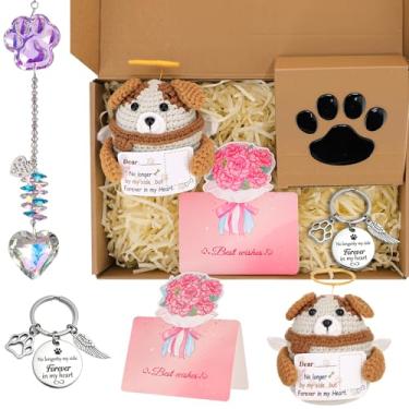 Imagem de Hoemwarm Pet Memorial Suncatcher Presentes em memória de cachorro para perda de cachorro gato animal de estimação falecendo luto cesta de presente