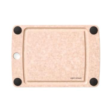 Imagem de Epicurean Tábua de corte multifuncional com pés antiderrapantes e sulcos para suco, 25,4 cm x 17,7 cm, natural/preto
