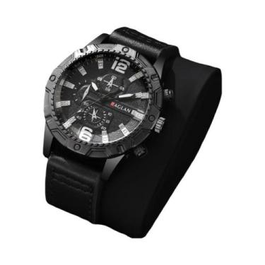 Imagem de Relógio De Pulso Masculino De Moda Com Pulseira De Couro E Mostrador D