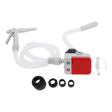 Imagem de Eujgoov Bomba Manual de Transferência de Combustível, Bico Manual 3,2 GPM 51 pol. Mangueira 4 Adaptadores Alimentados por Bateria + Tipo C para Gasolina Derv Querosene água Não Potável