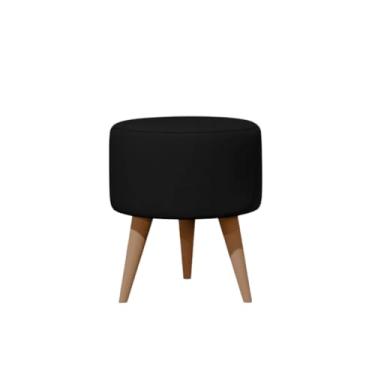 Imagem de Puff Quarto，Puff Banqueta,Banquinho, Suporta Até 130 Kg, com Estofamento Macio(PRETO)