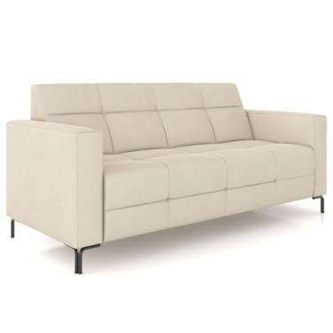 Imagem de Sofá 3 Lugares Sala Living Industrial 180cm Senna K01 Veludo Bege - Lyam Decor