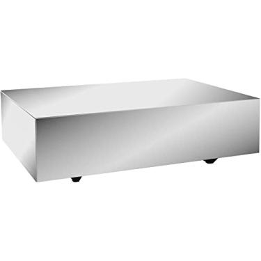 Imagem de Dalla Costa Mesa de Centro Retangular Espelhada 63 cm x 93 cm x 28 cm Prata