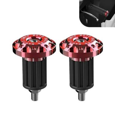 Imagem de CyperFair 2 peças de plugue de barra de motocicleta, tampas de extremidade de liga resistente a arranhões, capa de guidão de motocicleta personalizada, para a maioria das bicicletas elétricas