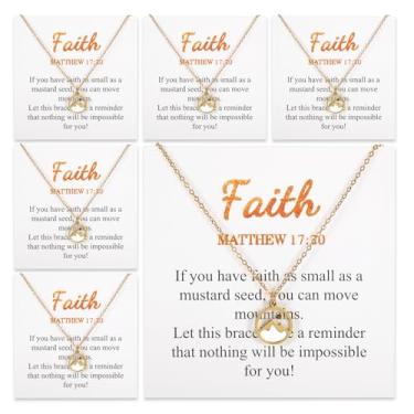 Imagem de Xyulaan 6 peças, colar de sementes de mostarda, joias cristãs delicadas, banhadas a ouro, presentes para mulheres, pingente de mostarda, Zinco, Sem Pedra Preciosa