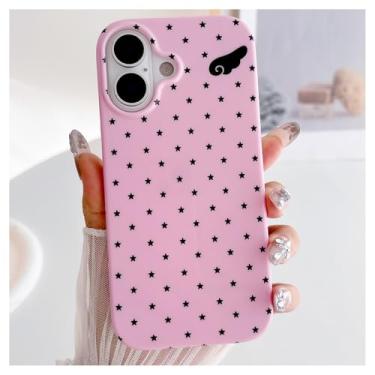 Imagem de Weonmov Capa para iPhone 17, linda estampa de asas de anjo, capa rígida de proteção à prova de choque para mulheres meninas homens 6,3 polegadas - rosa