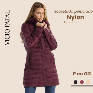 Imagem de Sobretudo Nylon Feminino Impermeável Parka BoboJaco Gola Removível Peluciada-Feminino