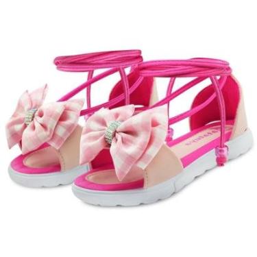 Imagem de Sandália Infantil Laço Gatatuya Menina Pink/Rosa/Xadrez Boneca-Feminino