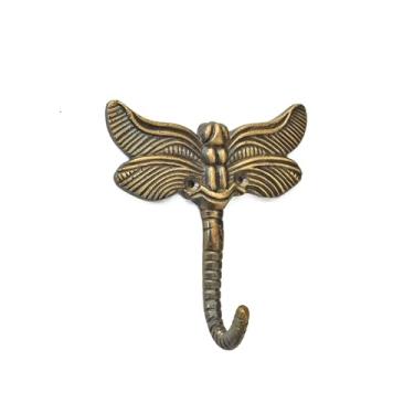 Imagem de BROOK AND BIRCH Dragongly Gancho de parede antigo animal pássaro gancho de ferro vintage cabide de ferro para pendurar casaco, toalha, chapéu, bolsas, copos, montagem na parede - 1 peça