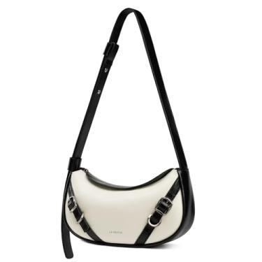 Imagem de Bolsa Hobo feminina LA FESTIN de couro macio com alça ajustável para uso diário, Branco creme