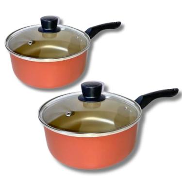 Imagem de Kit Panelas Marcolar N16 E 18 Antiaderente com Tampa de vidro