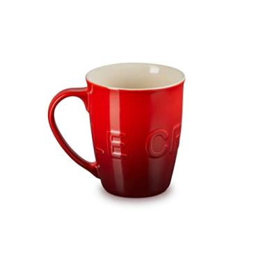 Imagem de Le Creuset Caneca de café de cerâmica extra grande com logótipo de 20 onças, cor cereja