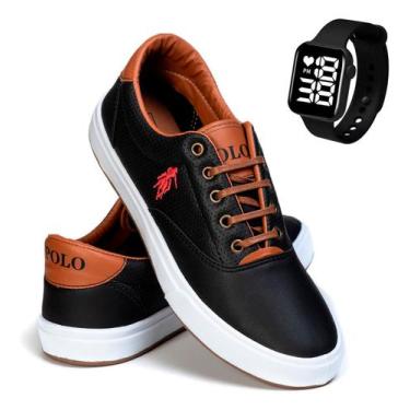 Imagem de Kit tênis masculino lançamento polo open confortavel casual elegante r