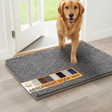 Imagem de Neater Pets Tapete de porta de cachorro de chenille 91 cm x 61 cm – Capacho de patas enlameadas super absorvente e de secagem rápida para prender sujeira, água e lama - Tapetes antiderrapantes e