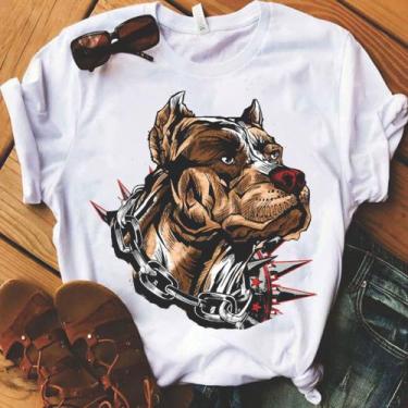 Imagem de Blusa T-shirt Camiseta Feminina Estampada-Pitbull- Várias Estampas 12 