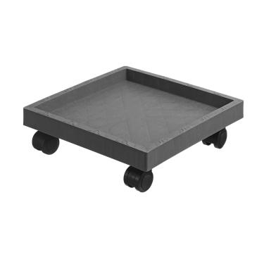 Imagem de Pires de plantas Bandeja de drenagem plantas com rolos Vasos flores quadrados Carrinho mão(Gray)