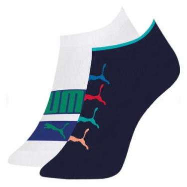 Imagem de Kit Meia Infantil Selene Cano Curto Feminina 2 Pares, Branco, Marinho,