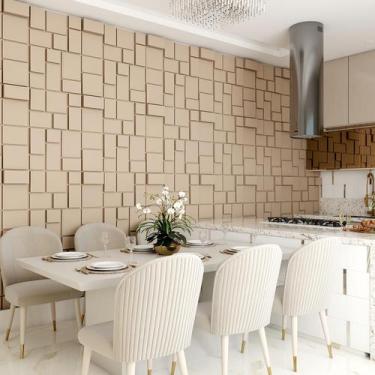 Imagem de 6 Placas Revestimento 3d Decorativo 50x50 Parede Geométrico - LuJP Dec