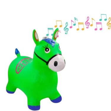 Imagem de Cavalinho Upa Upa Brinquedo Pocoto Inflavel Musical Cor:Verd - Importa