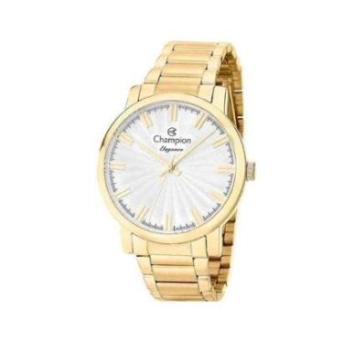 Imagem de Kit Relógio Champion Feminino Dourado Analógico + Colar e brincos CN26037W-Feminino