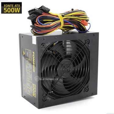 Imagem de Fonte ATX 500W Eficiência e Silêncio com Cooler 120mm HDW0002 - PDE