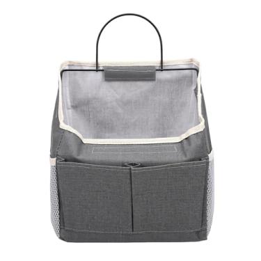 Imagem de ZJchao 2 Peças de Cesto Suspenso, Organizador Suspenso, Saco de Armazenamento de Parede, Armário à Prova de água, Organizador de Bolsos de Tecido de Linho Com Ganchos para Sala de (Cinza)