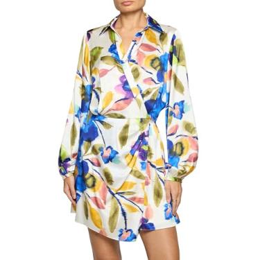 Imagem de Ramy Brook Vestido Carolyn estampado feminino, Seda floral marfim, P
