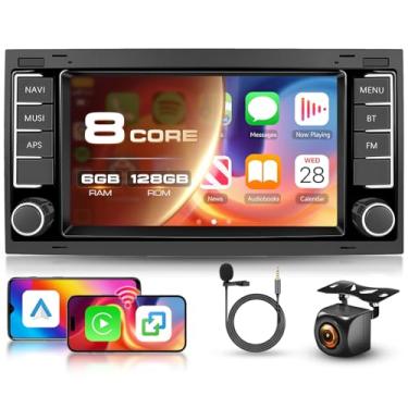 Imagem de 8 núcleos 6 + 128 G compatível com VW Touareg T5 Multivang 2004-2009 rádio Android Touchscreen sem fio Carplay Android Auto, estéreo automotivo compatível com Vw Upgrade Bluetooth DSP GPS WiFi FM/RDS