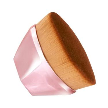 Imagem de Conjunto de pincéis de maquiagem acessível: pincel de base de cabeça plana, pincel de blush líquido hexagonal e pincel de topo plano com cerdas largas duráveis