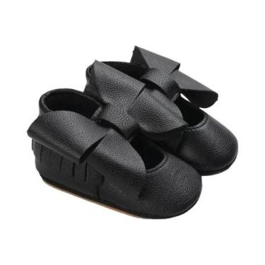 Imagem de Sapatos Antiderrapantes Pretos Para Bebês Meninos E Meninas 0-18M, Sap