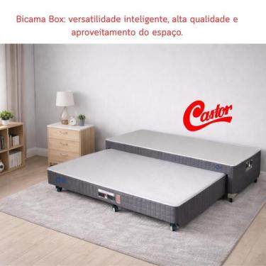 Imagem de Box com Cama Auxiliar D28 Acoplada Castor Silver Star 88x188 Cinza