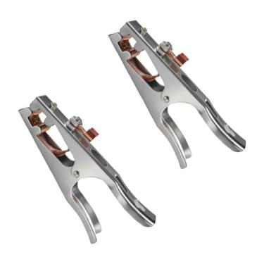 Imagem de Tuxihapp 2 peças 800A braçadeira de solda, braçadeira de eletrodo de soldador manual de metal com mandíbula banhada a cobre, ferramenta de clipe de cabo de aterramento universal para máquinas de corte