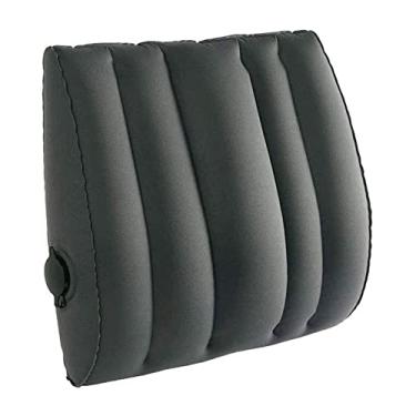 Imagem de Feiyx Almofada de cintura inflável, almofada ergonômica de suporte lombar para cadeira - eleva a zona de conforto da parte inferior das costas, almofada lombar para cadeira de jogos (cor: cinza)