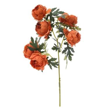 Imagem de Flores artificiais para decoração rosa flor artificial única casamento planta artificial adequado para escritório ao ar livre arranjo de flores plantas artificiais e flores (C)