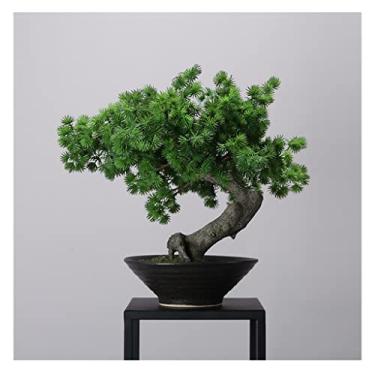 Imagem de Árvore artificial, bonsai artificial, vaso de flores de cerâmica, planta artificial, decoração de escritório, decoração de mesa, enfeite de árvore falsa (G-40 * 36 cm)