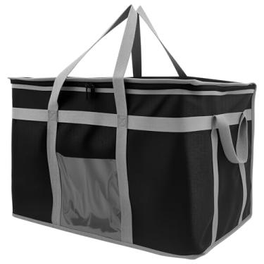 Imagem de Bolsa de entrega, bolsa térmica dobrável de 38L com zíper de duas vias e forro de alumínio, bolsa térmica grande reutilizável para reunião de família, piquenique, entrega de comida