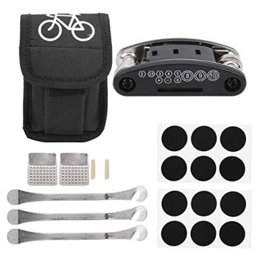 Imagem de Kit de reparo de pneus de bicicleta, 21 peças, ferramenta multifuncional 16 em 1 para reparo de punção de bicicleta